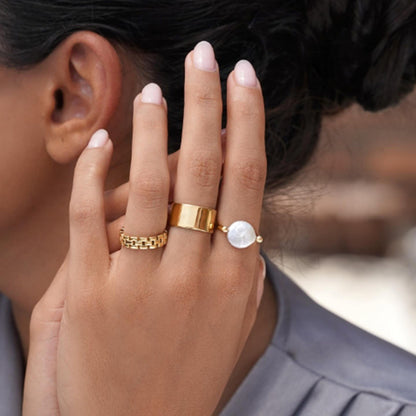 Sabby – Bague Réversible Perle Baroque