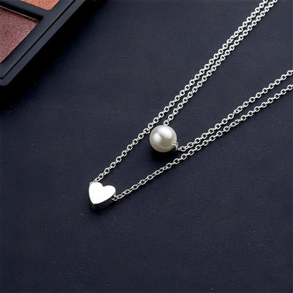 Julia – Collier Élégant Perles & Cœurs