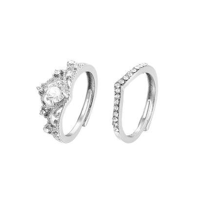 Reine – Set de Bagues en Argent avec Design de Couronne