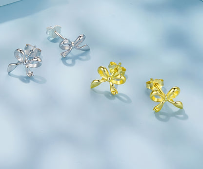 Lunea – Boucles d’Oreilles Clous Nœud Étoilé Mini