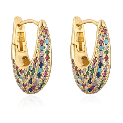 Soraya – Boucles d’Oreilles Élégantes Incrustées de Cristaux Colorés