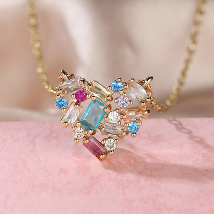 Ariel – Collier Cœur en Cristal Multicolore