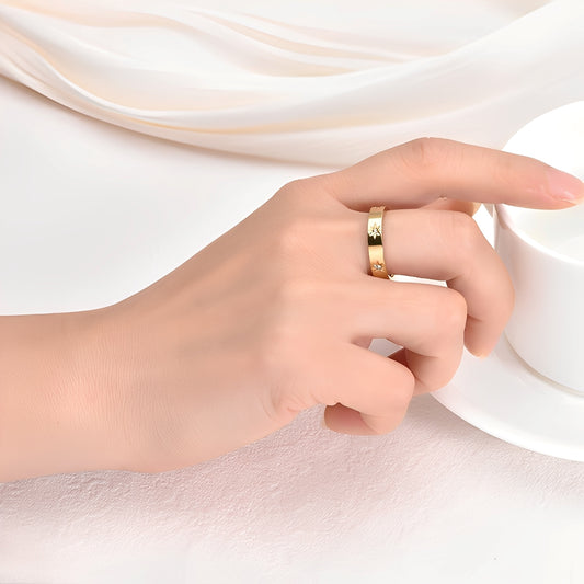 Nova – Bague Dorée Étoiles Scintillantes