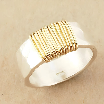 Maude – Bague Argent et Fils Dorés Vintage