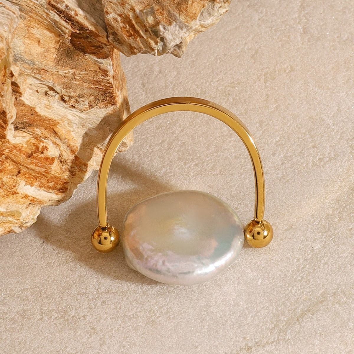 Sabby – Bague Réversible Perle Baroque