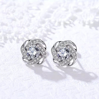 Ryoshi – Boucles d'Oreilles Croix Fleur Spirale