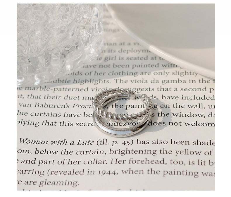 Adele – Bague Twist Double en Or Poli