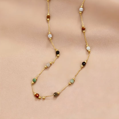 Malou – Collier Maillons Colorés avec Perles