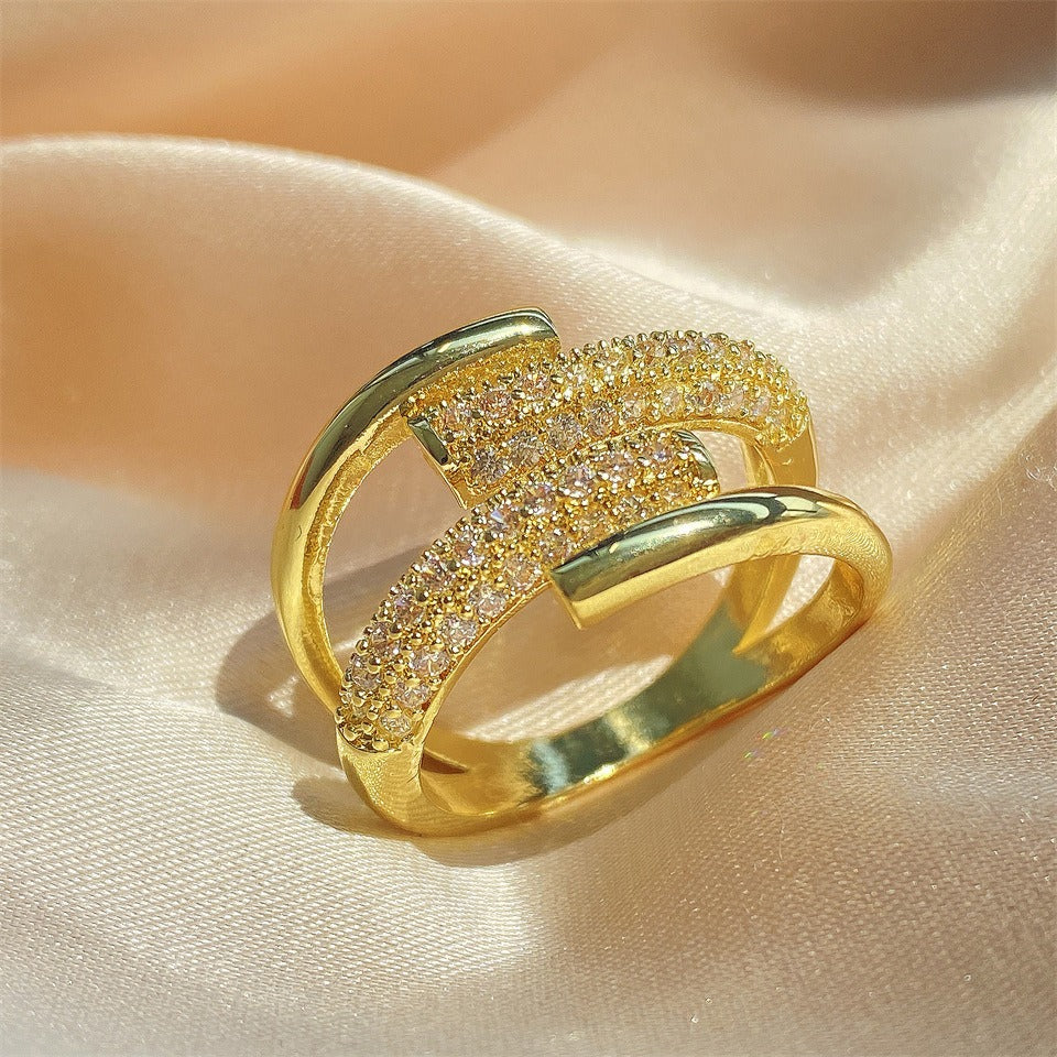 Kaede – Bague Cuivre Forme Géométrique Élégante