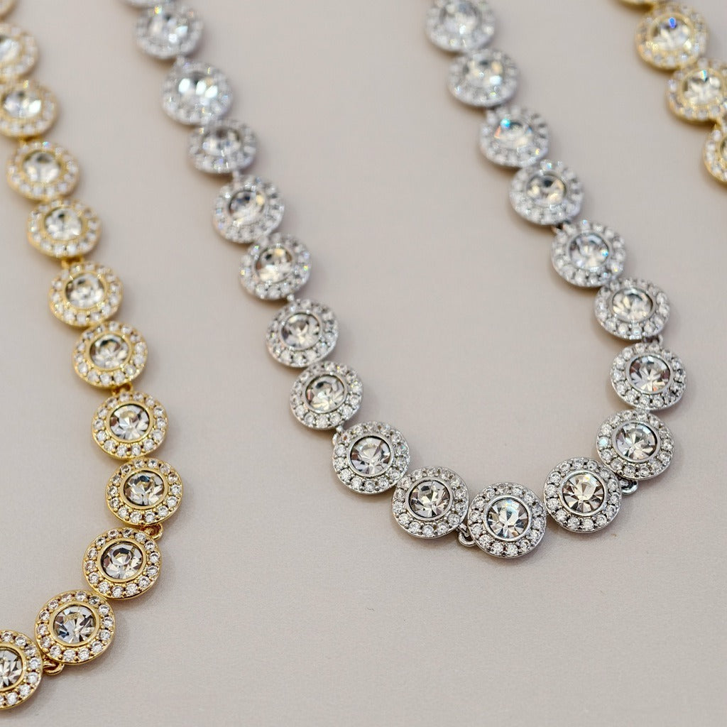 Victoria – Collier et Bracelet à Bouton Rond Brillant
