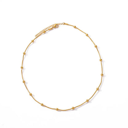 Seralya – Collier chaîne serpent perlée plaqué or 18K