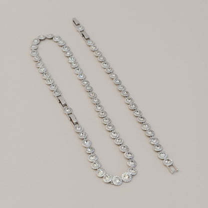 Victoria – Collier et Bracelet à Bouton Rond Brillant