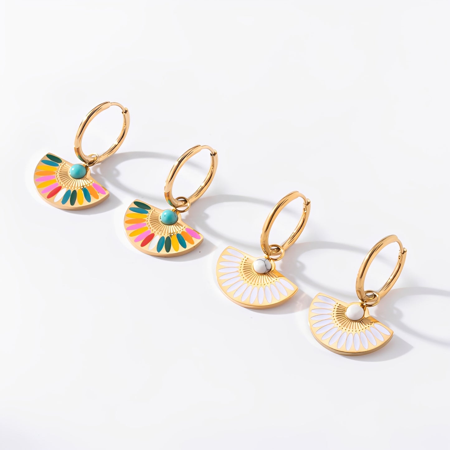 Marina – Boucles d'oreilles éventail en titane