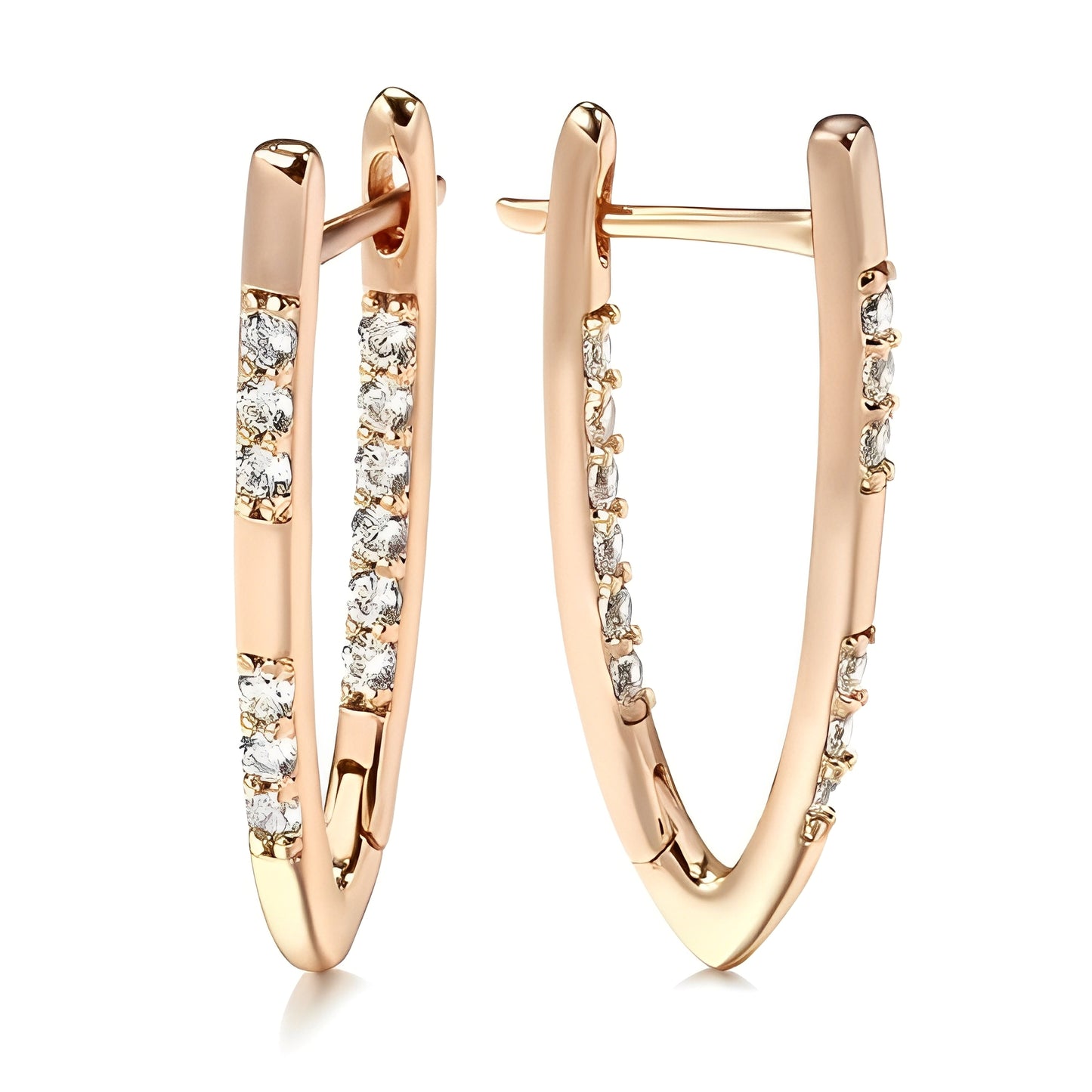 Lyssia – Boucles d’Oreilles Dorées Élégantes avec Zircon