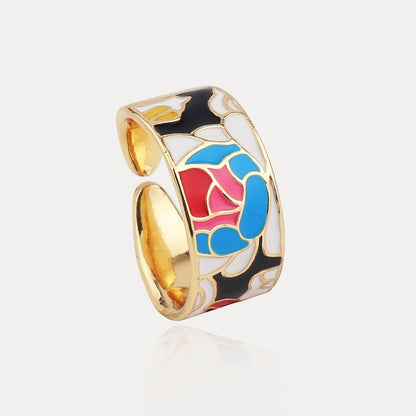 Kamille – Bague Camille Large Bleu Feuillage