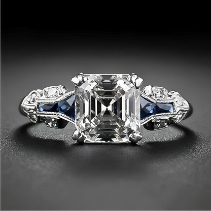 Perrine – Bague Vintage Bleu Brillant en Argent