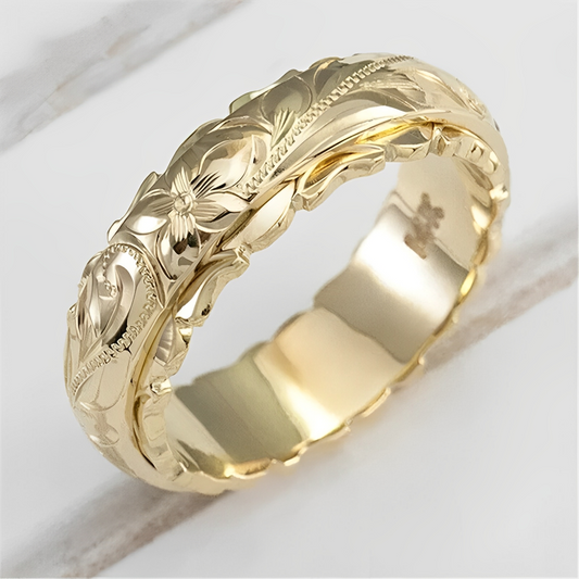 Floria – Bague Fleur Dorée Vintage