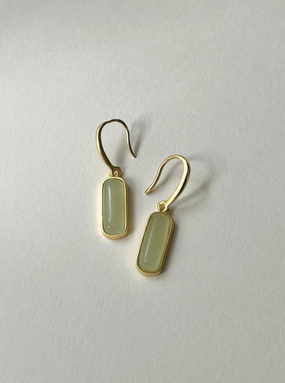 Fiona - Boucles d'oreilles avec pendentif en jade
