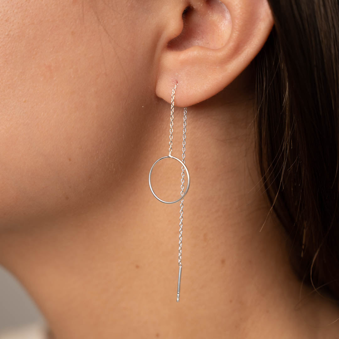 Boucles d'oreilles en fil rond - Boucles d'oreilles pendantes longues