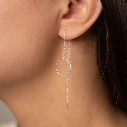 Boucles d'oreilles en fil rond - Boucles d'oreilles pendantes longues