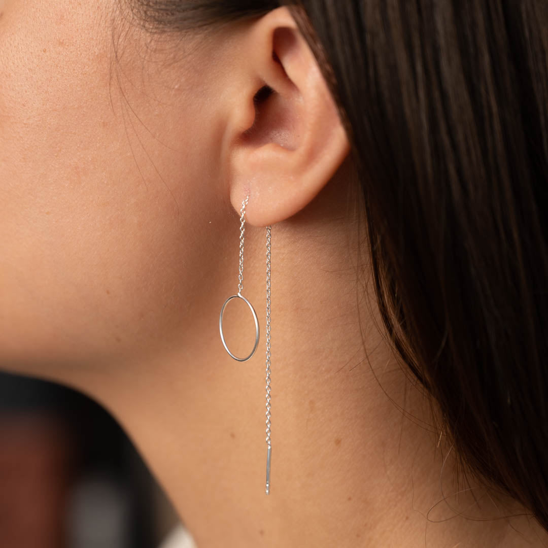 Boucles d'oreilles en fil rond - Boucles d'oreilles pendantes longues
