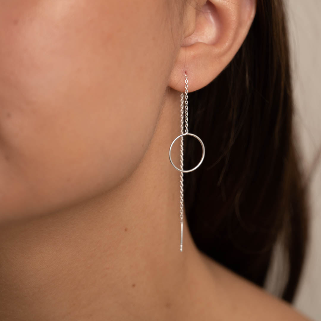 Boucles d'oreilles en fil rond - Boucles d'oreilles pendantes longues