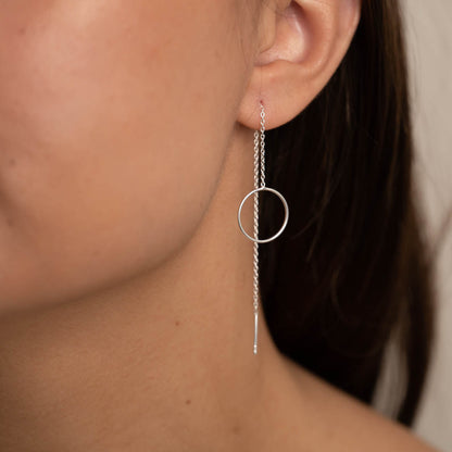 Boucles d'oreilles en fil rond - Boucles d'oreilles pendantes longues