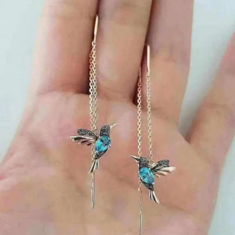 Ismeria – Boucles d'oreilles colibri avec émail et zirconia