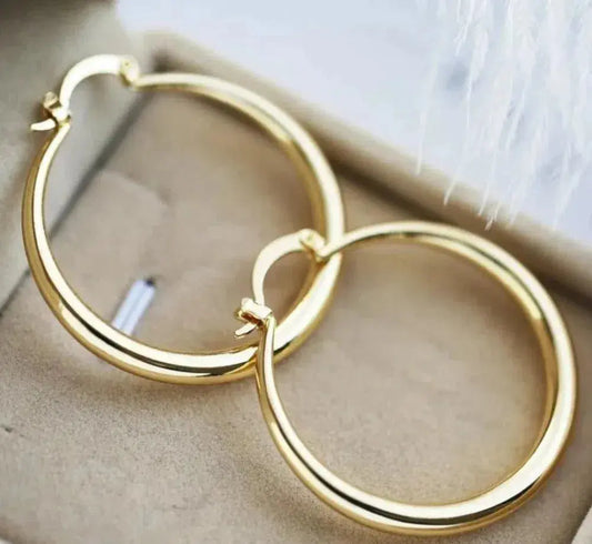 Serene - Boucles d'oreilles créoles dorées