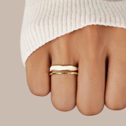 Fely – Bague Sahara Dorée à Couches