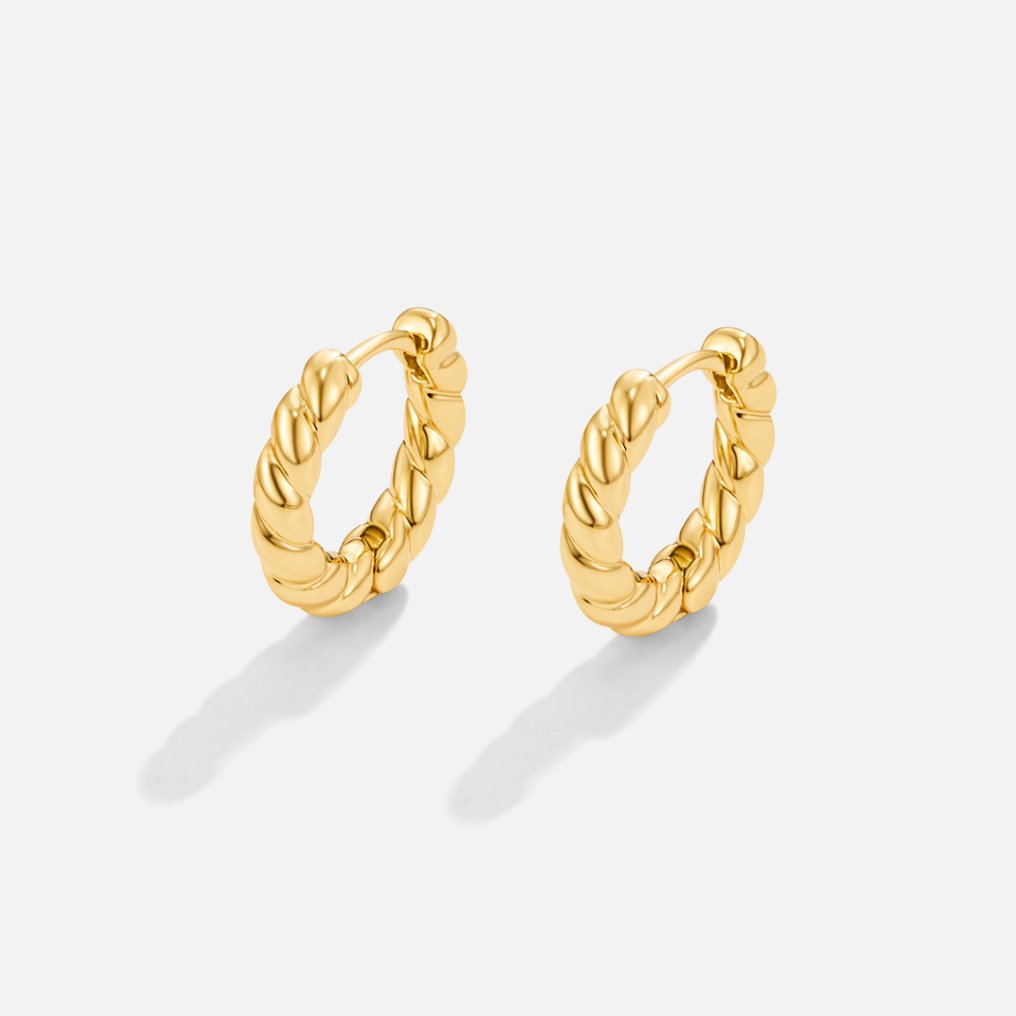 Orhyl – Boucles d’Oreilles Torsadées Dorées