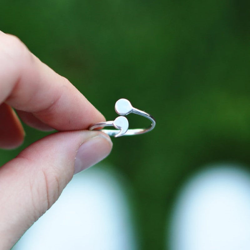 Bague Semicolon Délicate - Bague de Résilience
