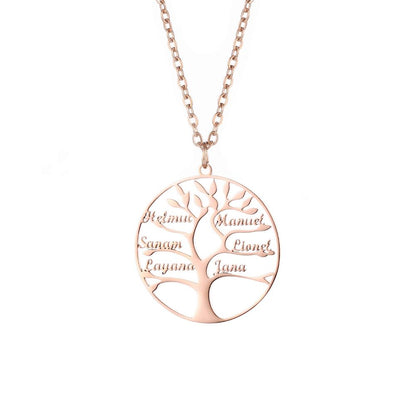 Amelina – Collier Arbre de Vie Gravé