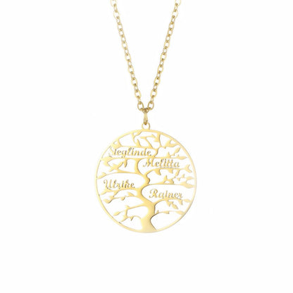 Amelina – Collier Arbre de Vie Gravé