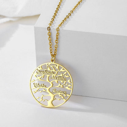 Amelina – Collier Arbre de Vie Gravé