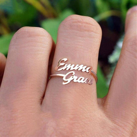 Élora – Bague Gravée avec Deux Prénoms