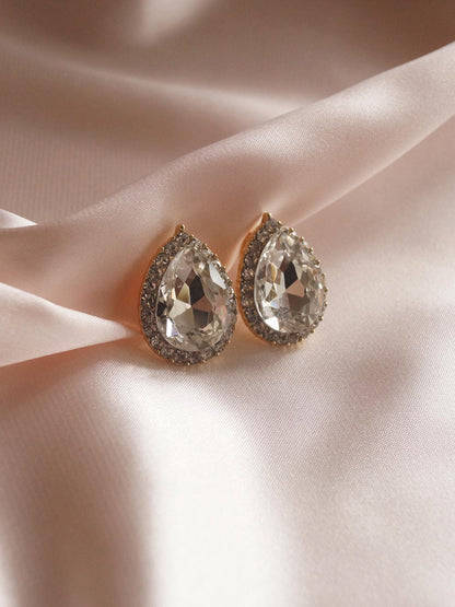 Lucy - Puces d'oreilles en diamant en forme de poire