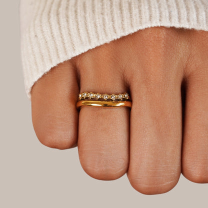 Marissa – Bague Superposée Cristal Blanc