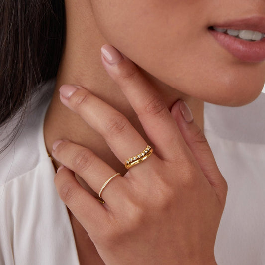 Marissa – Bague Superposée Cristal Blanc