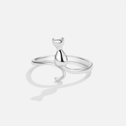 Mindy – Bague Chat Argent Mystique