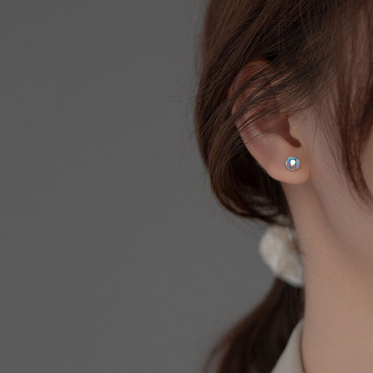 Pierre de Lune - Boucles d'oreilles Sphère Cosmique