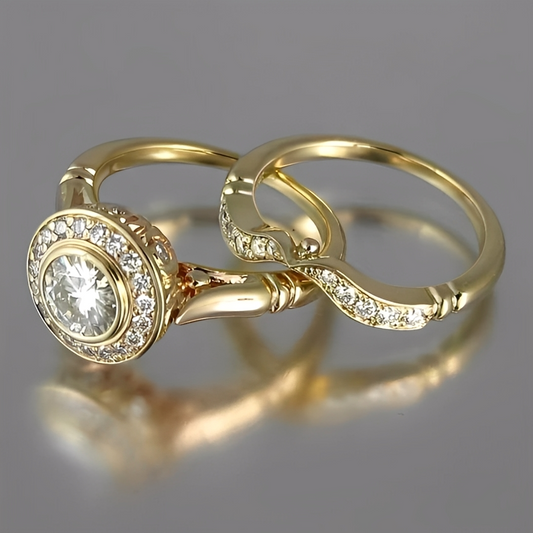 Clara – Set de Bagues Dorées Micro-Incrustées