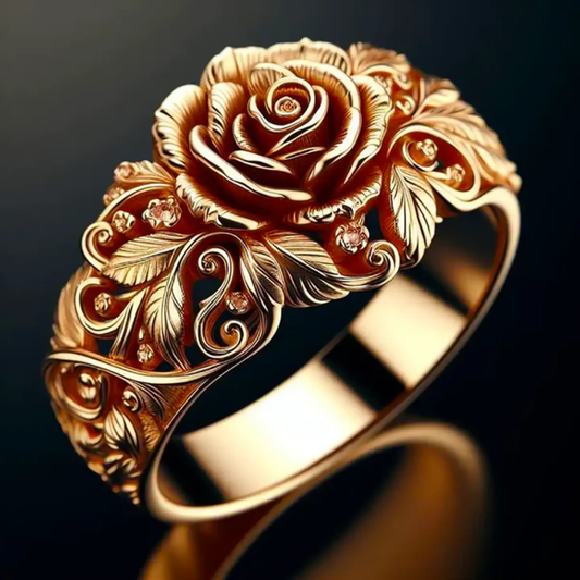 Elisha – Bague Fleur Dorée Délicate