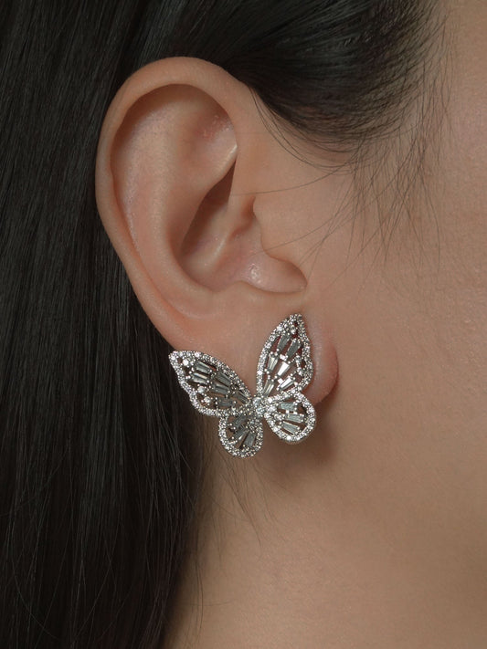 Deirdre - Boucles d'oreilles papillon en argent