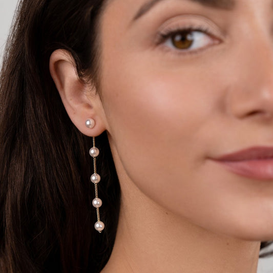 Gal – Boucles d’Oreilles Pendantes à Perles