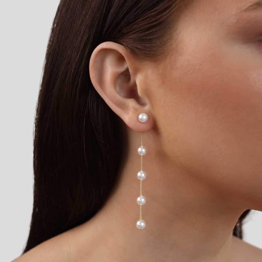 Gal – Boucles d’Oreilles Pendantes à Perles