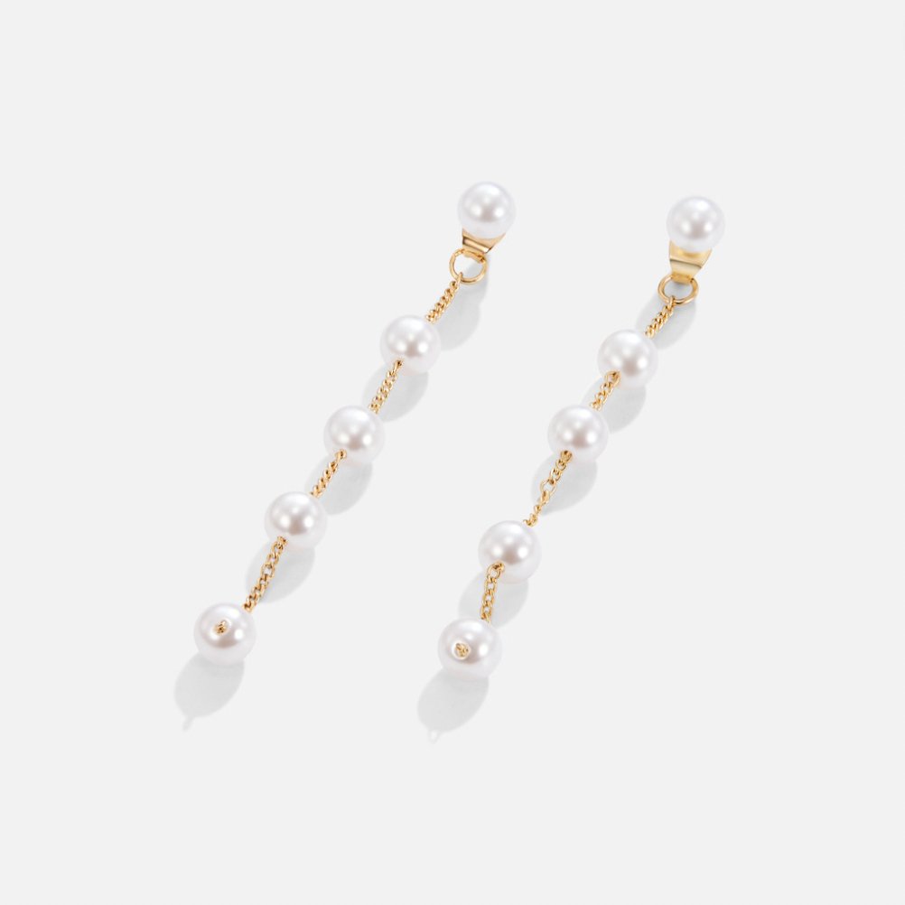 Gal – Boucles d’Oreilles Pendantes à Perles
