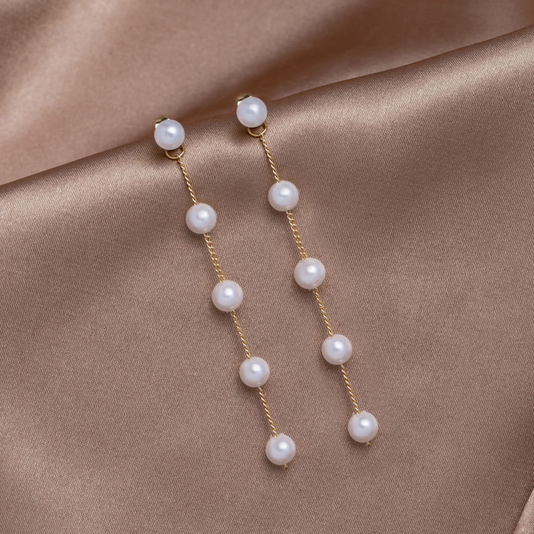 Gal – Boucles d’Oreilles Pendantes à Perles