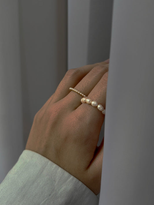 Jane - Bague dualité en or et perles