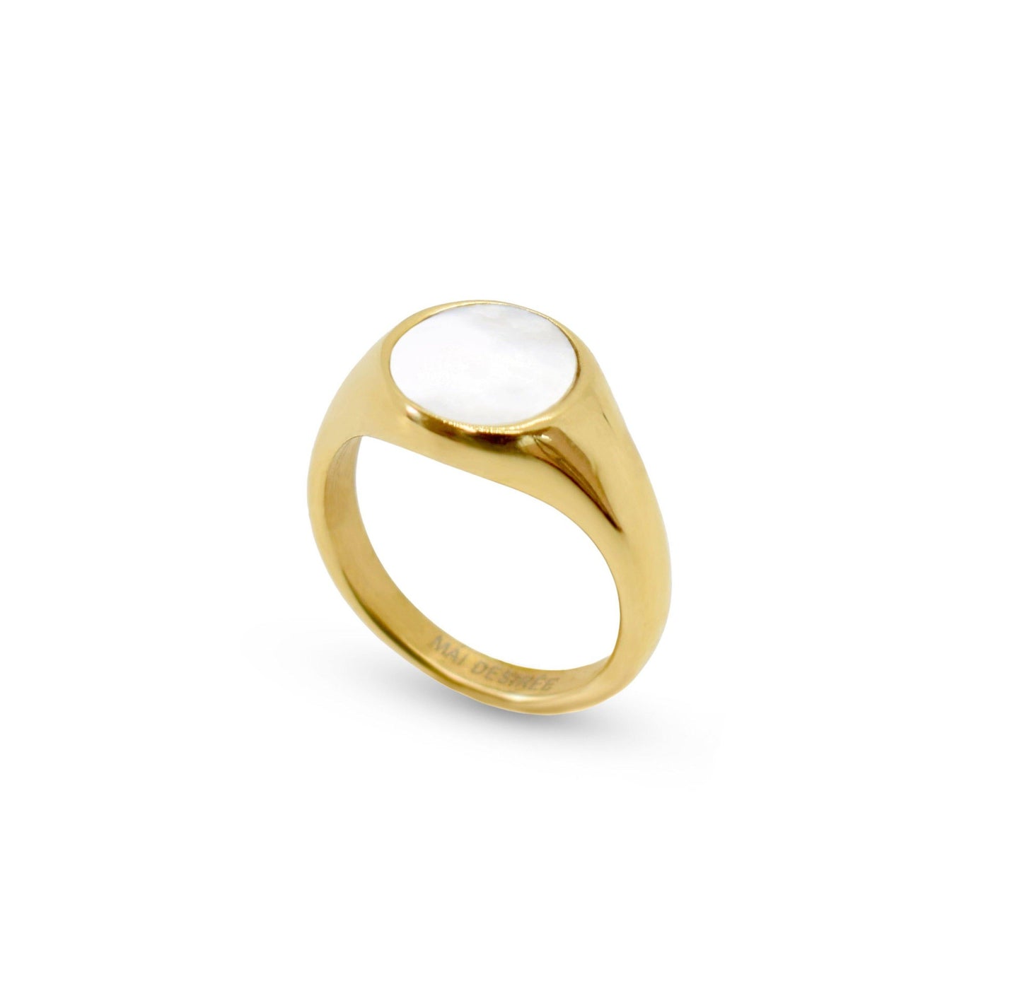 Isabelle – Bague Fritillaire en Coquillage Blanc
